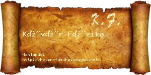 Kövér Füzike névjegykártya